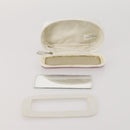 Christian Dior Trotter Canvas Pouch Leather 6 Set White Beige Red Auth CB301-22