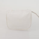 Christian Dior Trotter Canvas Pouch Leather 6 Set White Beige Red Auth CB301-24