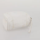Christian Dior Trotter Canvas Pouch Leather 6 Set White Beige Red Auth CB301-25