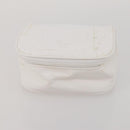 Christian Dior Trotter Canvas Pouch Leather 6 Set White Beige Red Auth CB301-26