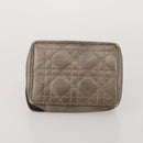 Christian Dior Trotter Canvas Pouch Leather 6 Set White Beige Red Auth CB301-8