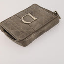 Christian Dior Trotter Canvas Pouch Leather 6 Set White Beige Red Auth CB301-9
