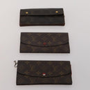 LOUIS VUITTON Monogram Wallet Leather 10 Set Black LV Auth CB304-11