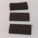 LOUIS VUITTON Monogram Wallet Leather 10 Set Black LV Auth CB304-12