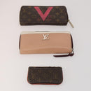 LOUIS VUITTON Monogram Wallet Leather 10 Set Black LV Auth CB304-2