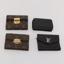 LOUIS VUITTON Monogram Wallet Leather 10 Set Black LV Auth CB304-21