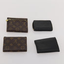 LOUIS VUITTON Monogram Wallet Leather 10 Set Black LV Auth CB304-22
