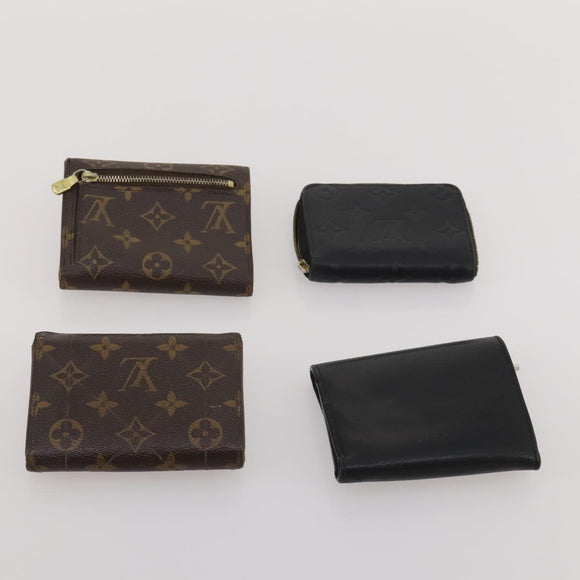 LOUIS VUITTON Monogram Wallet Leather 10 Set Black LV Auth CB304