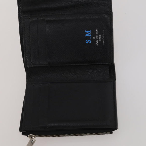 LOUIS VUITTON Monogram Wallet Leather 10 Set Black LV Auth CB304