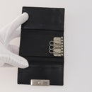 PRADA Key Case Saffiano leather 10 Set Black Beige Auth CB308-11