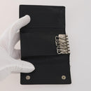 PRADA Key Case Saffiano leather 10 Set Black Beige Auth CB308-15