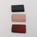CHANEL Key Case Leather Caviar Skin 10 Set Pink Black purple CC Auth CB309-18
