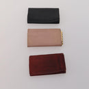 CHANEL Key Case Leather Caviar Skin 10 Set Pink Black purple CC Auth CB309-19