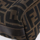 FENDI Zucca Canvas Pouch Black Brown Auth CB310-14