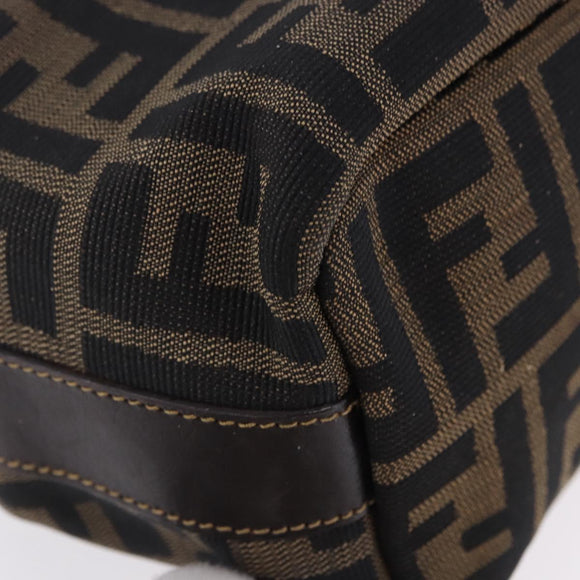 FENDI Zucca Canvas Pouch Black Brown Auth CB310