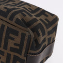 FENDI Zucca Canvas Pouch Black Brown Auth CB310-15
