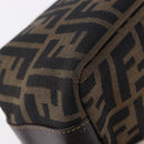 FENDI Zucca Canvas Pouch Black Brown Auth CB310-16
