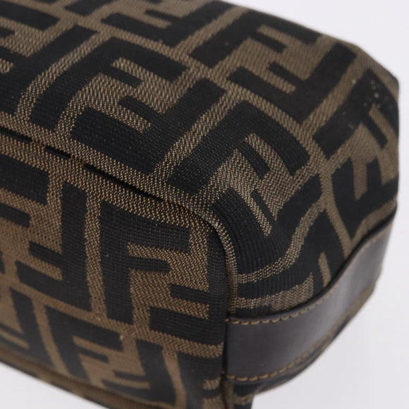 FENDI Zucca Canvas Pouch Black Brown Auth CB310