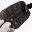 FENDI Zucca Canvas Pouch Black Brown Auth CB310-9