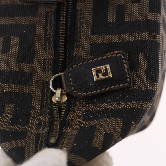 FENDI Zucca Canvas Pouch Black Brown Auth CB310