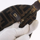 FENDI Zucca Canvas Pouch Black Brown Auth CB310-10
