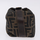 FENDI Zucca Canvas Pouch Black Brown Auth CB310-4