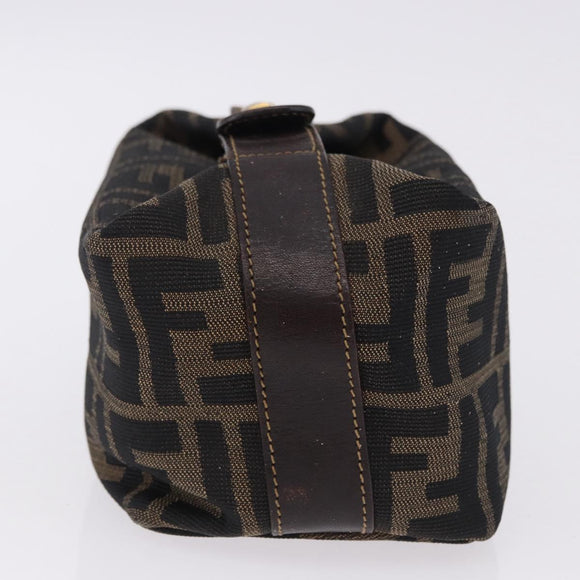 FENDI Zucca Canvas Pouch Black Brown Auth CB310