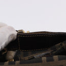 FENDI Zucca Canvas Pouch Black Brown Auth CB310-8