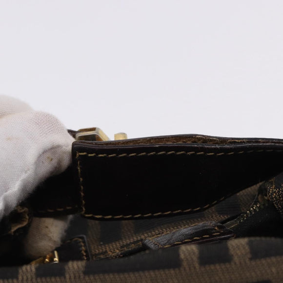 FENDI Zucca Canvas Pouch Black Brown Auth CB310