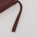CARTIER Clutch Bag Leather 3 Set Bordeaux Gold Tone Auth CB311-22