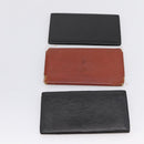 LOUIS VUITTON Epi Long Wallet 10 Set Black Brown Yellow LV Auth CB320-16