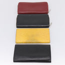LOUIS VUITTON Epi Long Wallet 10 Set Black Brown Yellow LV Auth CB320-8