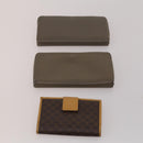 CELINE Macadam Canvas Wallet PVC Leather 10 Set Brown Beige Black Auth CB323-10