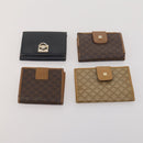 CELINE Macadam Canvas Wallet PVC Leather 10 Set Brown Beige Black Auth CB323-19