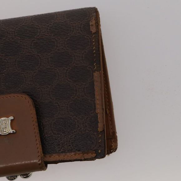 CELINE Macadam Canvas Wallet PVC Leather 10 Set Brown Beige Black Auth CB323
