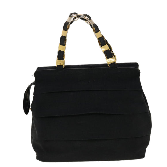 Salvatore Ferragamo Hand Bag Nylon Black AU-21-5251 Auth cl499