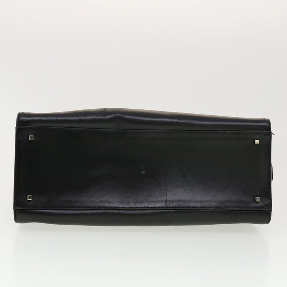 Salvatore Ferragamo Hand Bag Leather Black Auth cl501
