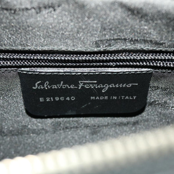 Salvatore Ferragamo Hand Bag Leather Black Auth cl501