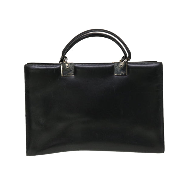 Salvatore Ferragamo Hand Bag Leather Black Auth cl501