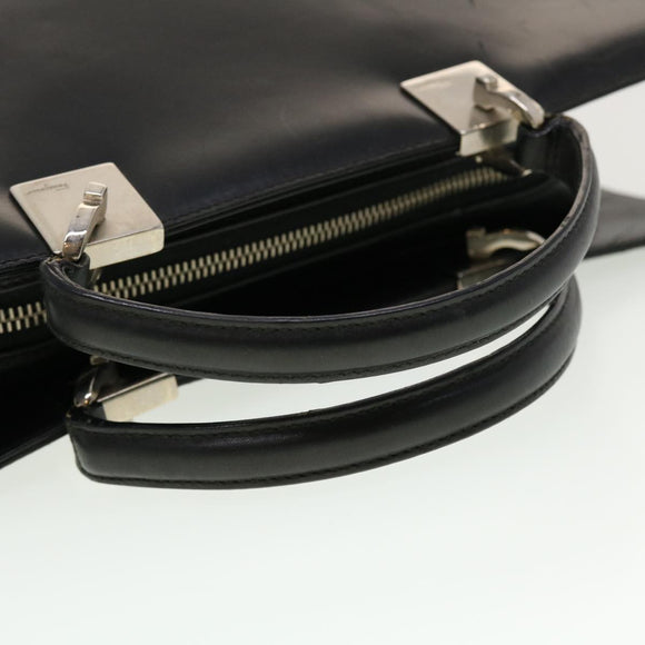Salvatore Ferragamo Hand Bag Leather Black Auth cl501