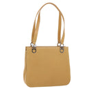 Salvatore Ferragamo Shoulder Bag Leather Beige Auth cl519-1