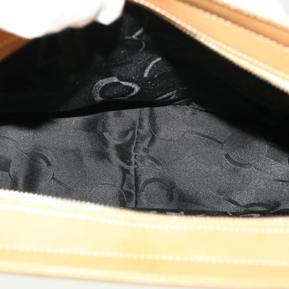 Salvatore Ferragamo Shoulder Bag Leather Beige Auth cl519