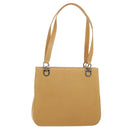 Salvatore Ferragamo Shoulder Bag Leather Beige Auth cl519-13