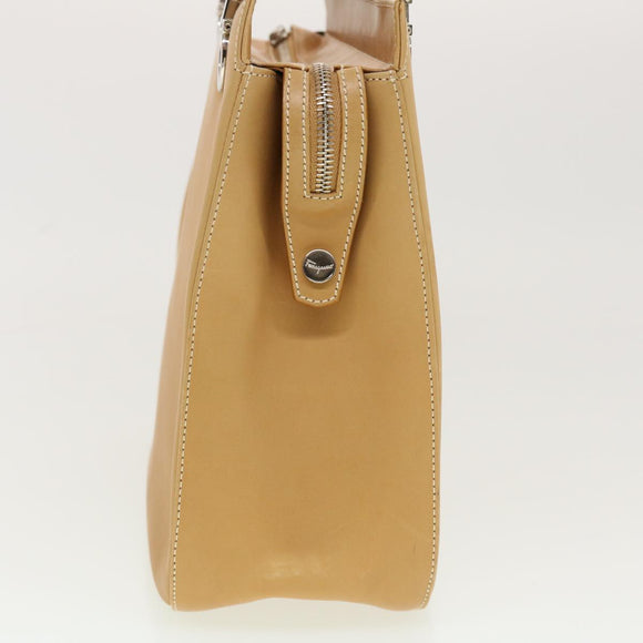Salvatore Ferragamo Shoulder Bag Leather Beige Auth cl519