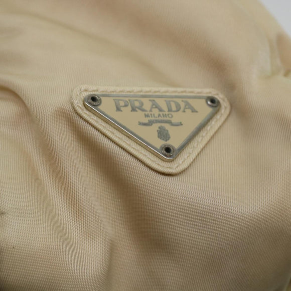 PRADA Shoulder Bag Nylon Beige Auth cl581