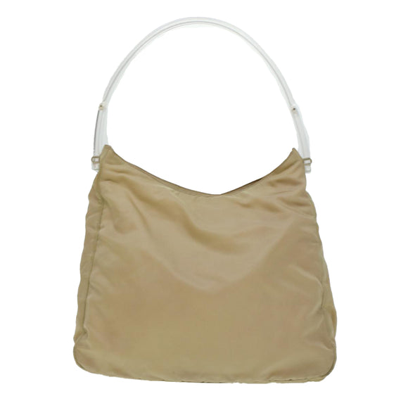 PRADA Shoulder Bag Nylon Beige Auth cl581