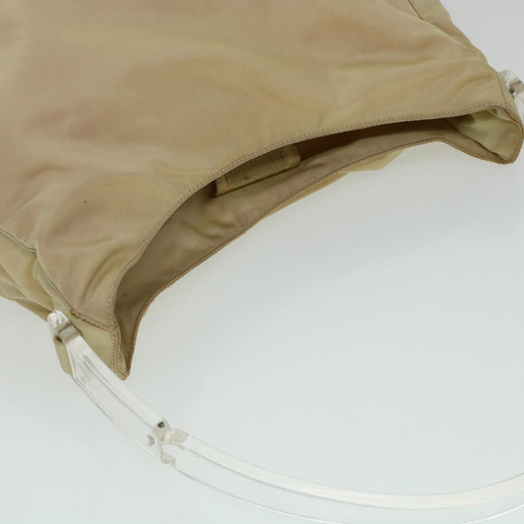 PRADA Shoulder Bag Nylon Beige Auth cl581