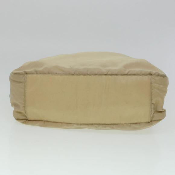 PRADA Shoulder Bag Nylon Beige Auth cl581