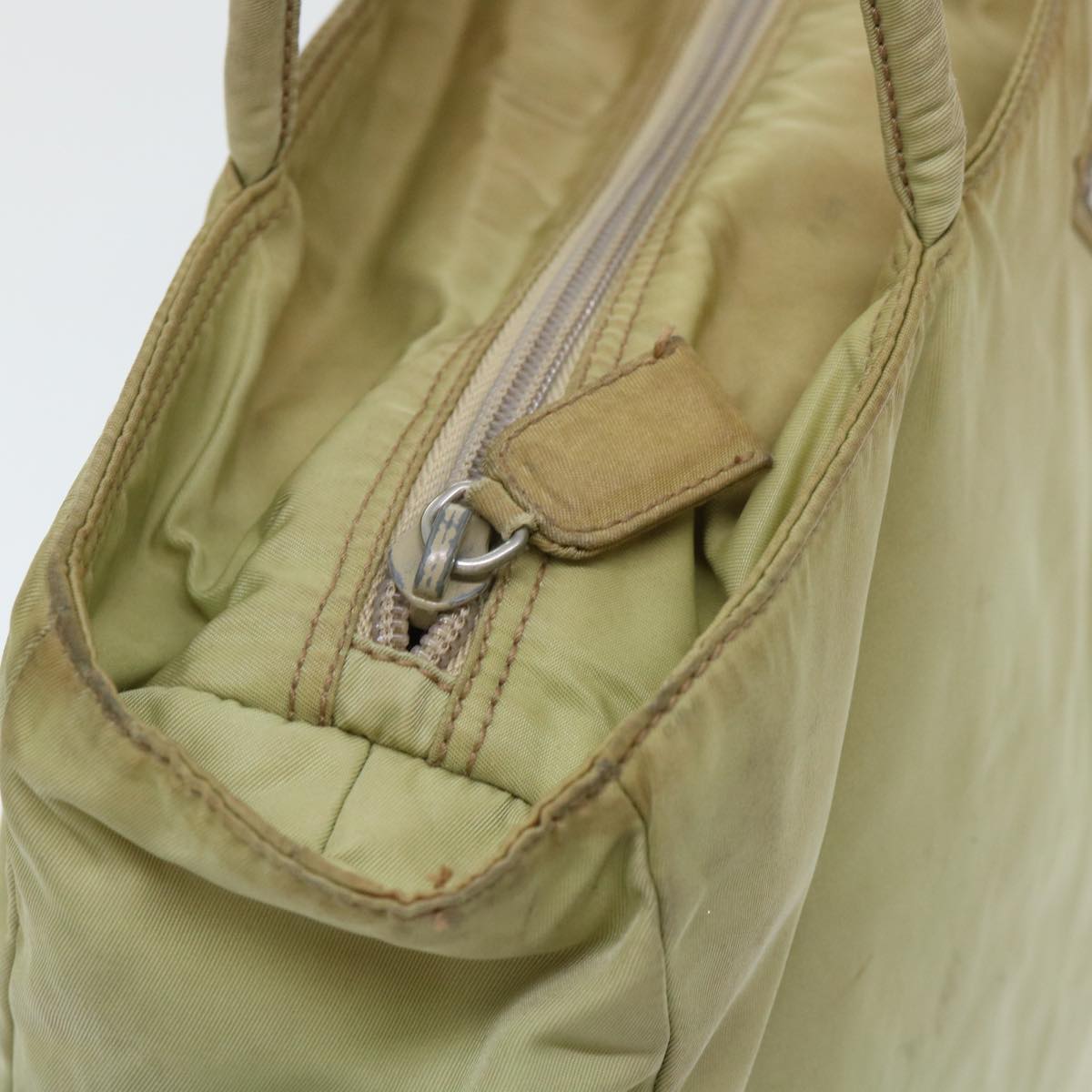 PRADA Shoulder Bag Nylon Khaki Auth cl676