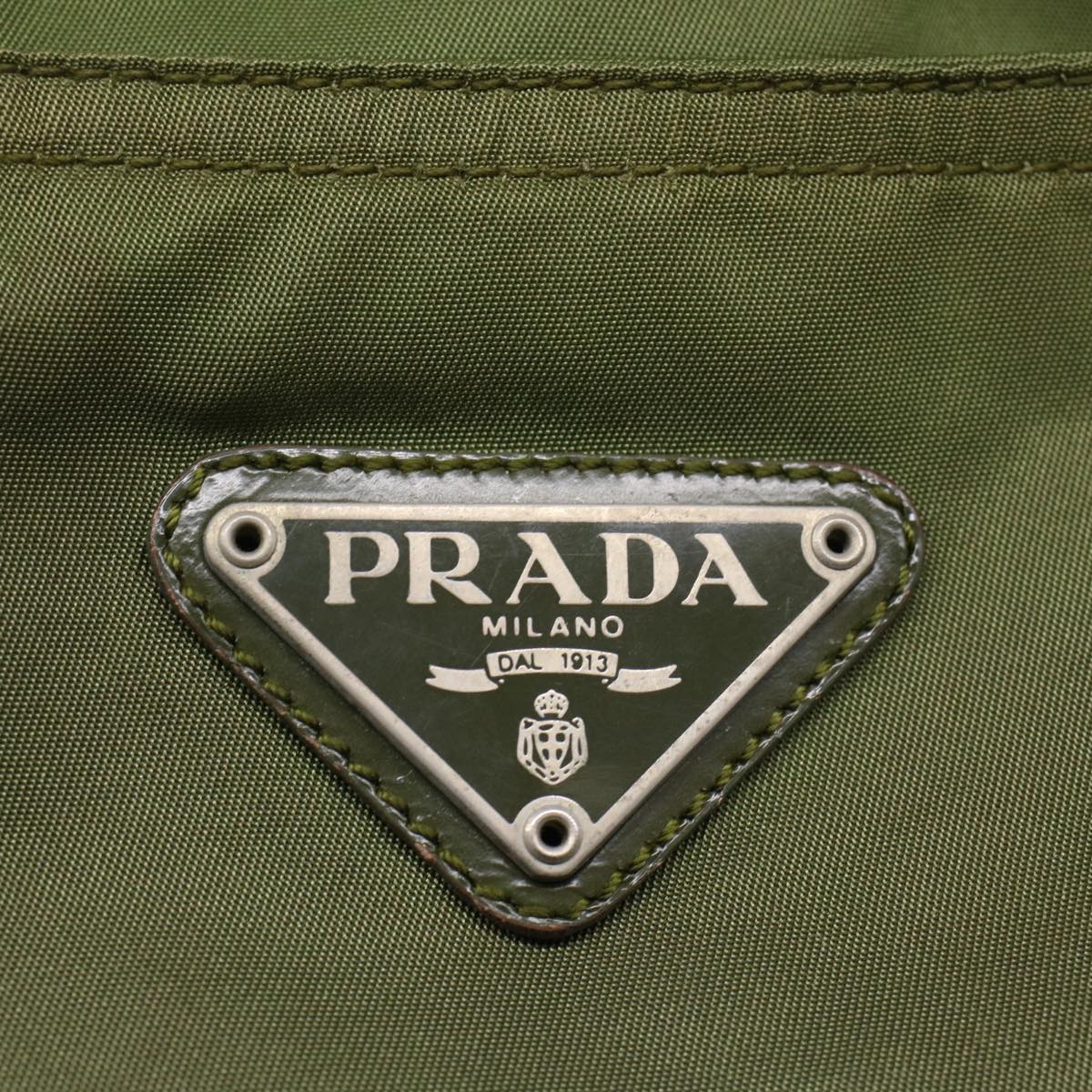 PRADA Shoulder Bag Nylon Khaki Auth cl686